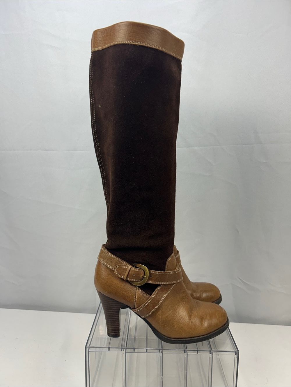 Relativity Two-Tone Brown Tall Riding Boots - Picture 4 of 11